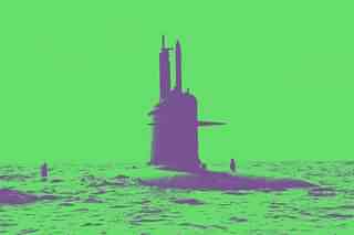 Scorpene-class submarine of the Indian Navy. 