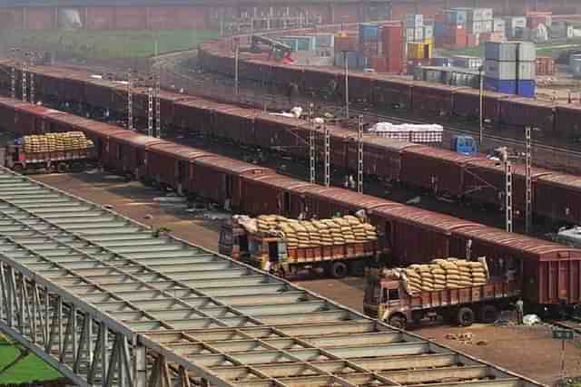 Freight loading at Kakinada Port Vijayawada Division SCR.