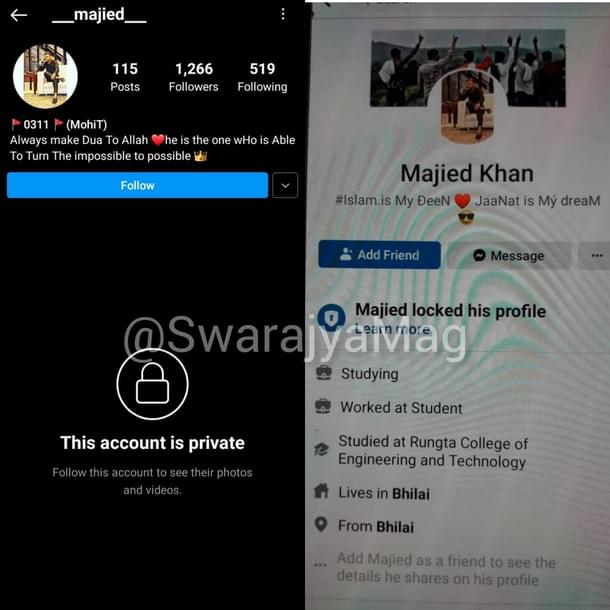 Majied Khan's social media handles