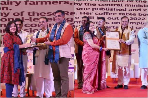 Swati (left) and Shefali receiving their awards