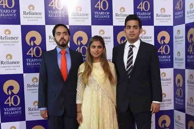 Anant, Isha and Akash Ambani.