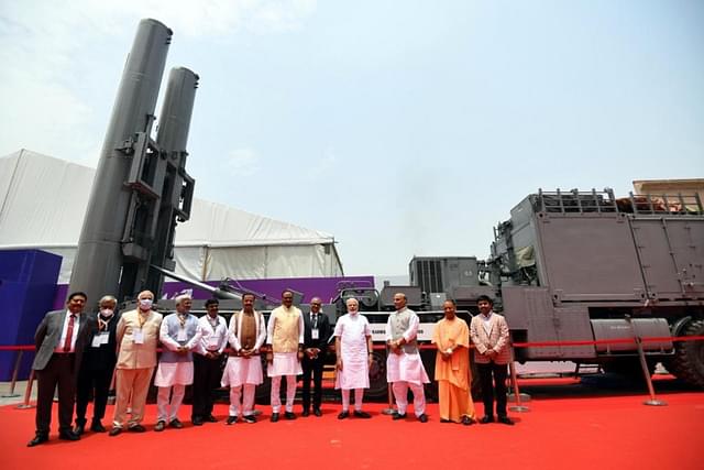PM Modi at BrahMos Aerospace display