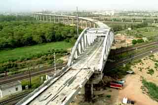 Construction work of the Delhi-Ghaziabad-Meerut RRTS corridor in progress.