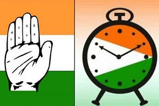 The Congress and NCP symbols.