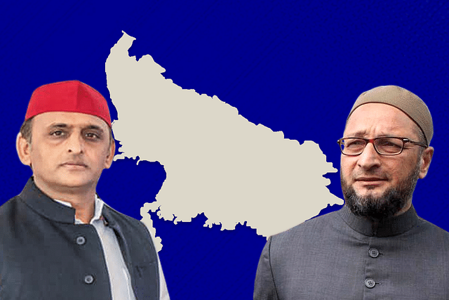 SP chief Akhilesh Yadav and AIMIM chief Asaduddin Owaisi.