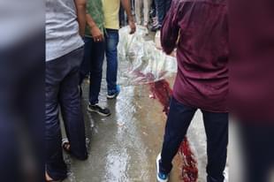 Outside the victim's shop