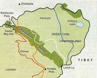This map indicates the location of the Galwan Valley and other important landmarks in Eastern Ladakh.