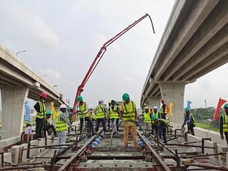 Rail track work on Padma bridge project (CREC)