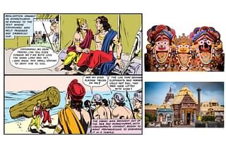 Tribal-non-Tribal Unity stressed in Puri Jagannath tradition [Panels courtesy: Amar Chitra Katha]