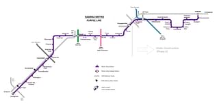 Map of Namma Metro's Purple Line (Wikipedia) 
