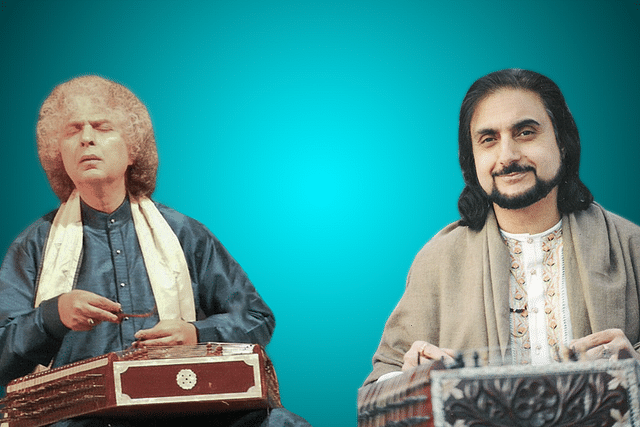 Pandit Shiv Kumar Sharma (L) and Pandit Bhajan Sopori 