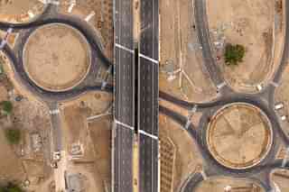 An aerial view of Bundelkhand Expressway (UPEIDA)