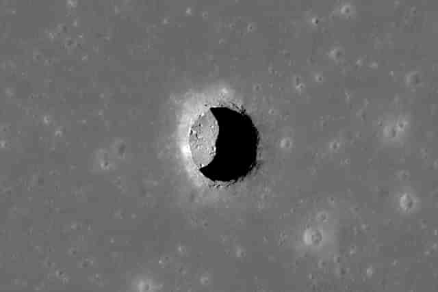 A lunar pit (Pic Via NASA Website)