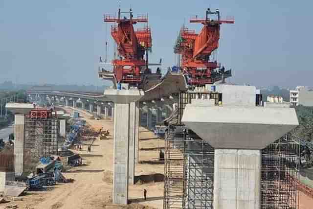 Work on the elevated expressway underway.