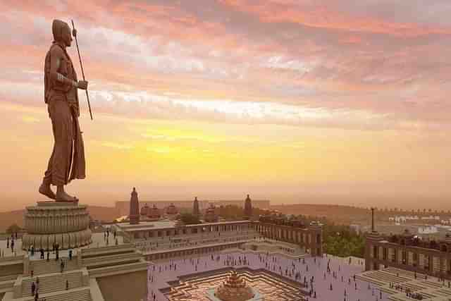 An illustration of the 108 feet high statue of Adi Shankaracharya (via Twitter)