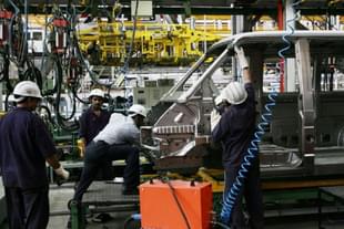 An automobile factory in India. (Manoj Patil/Hindustan Times via Getty Images)
