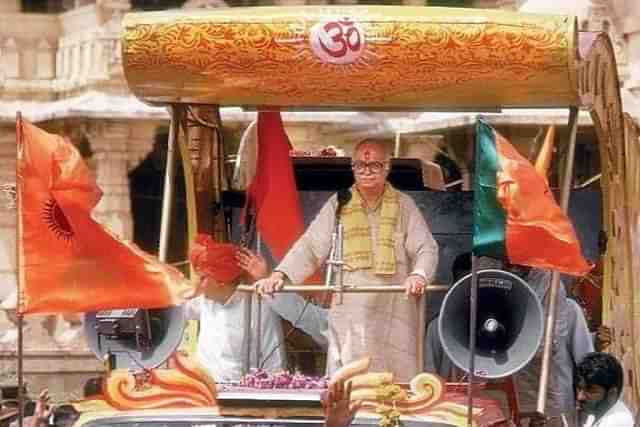 Lal Krishna Advani during his rath yatra. (Picture via Twitter)