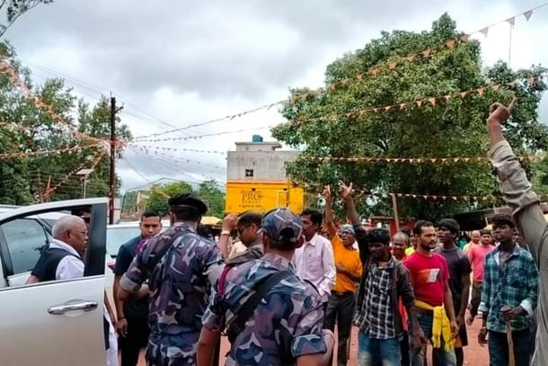 Protesters at the Jashpur bus stand