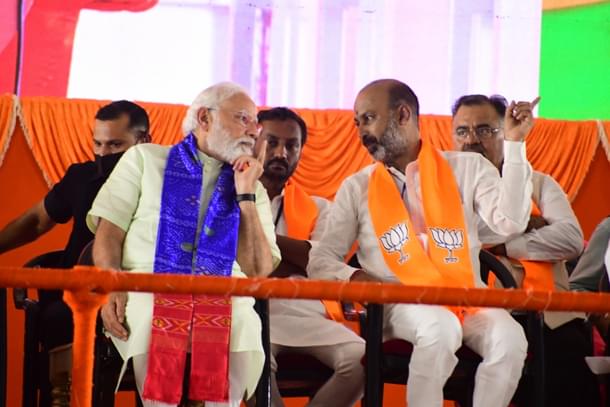 PM Narendra Modi and Telangana BJP chief Bandi Sanjay Kumar (Twitter)