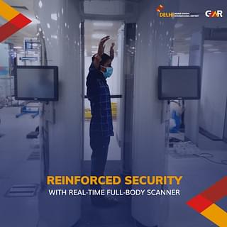 Real-time trials of a full-body scanner taking place at Terminal 2, Delhi Airport.
