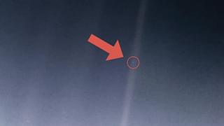 The pale blue dot of Voyager 1 space probe (NASA)