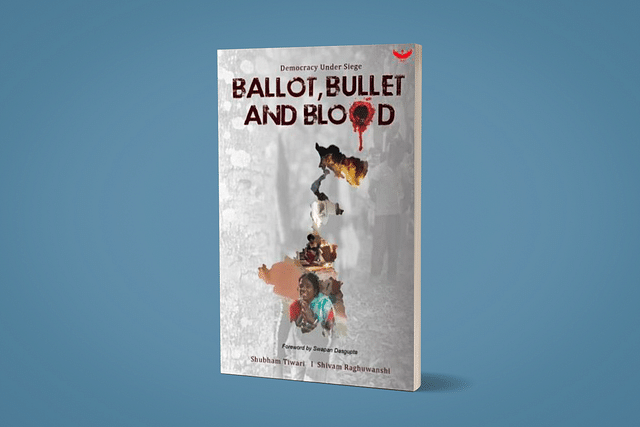 The cover of Shubham Tiwari And Shivam Raghuwanshi's book, Democracy Under Siege: Ballot, Bullet And Blood.