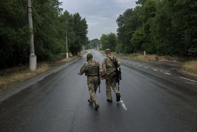 Ukrainian soldiers in the city of Lysychansk last month.