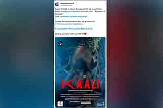Tweet (now withheld) sharing the controversial poster of the movie 'Kaali'
