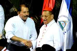 Daniel Ortega and late Cardinal Miguel Obando y Bravo