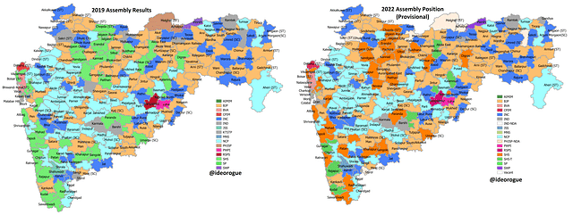 Maharashtra assembly position in 2019 and in June 2022

(Open in new tab to enlarge)