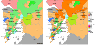 Mumbai-Thane region assembly position in 2019 and in June 2022. 

(Open in new tab to enlarge)