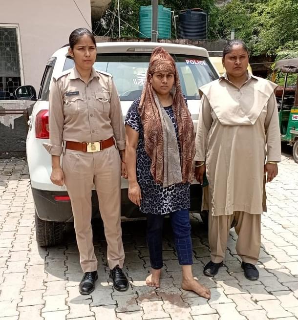 A picture of Preeti with the police on Monday