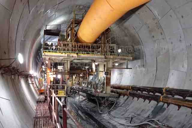 TBM Mavala tunneling for Mumbai Coastal Road project. (@AshwiniBhide/Twitter)