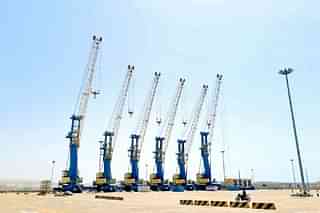 Six mobile harbour cranes handed over to Chabahar Free Trade Zone (@sarbanandsonwal/Twitter)