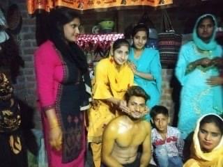 A picture of Firoz with his family on the day of the nikah, shared by Ansar