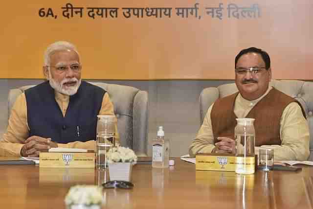 PM Narendra Modi and BJP President J P Nadda