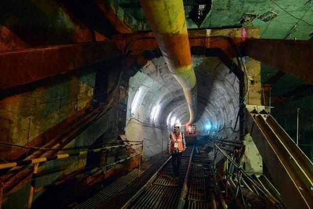 Work on an underground tunnel in progress. (@mycitymychennai/Facebook)