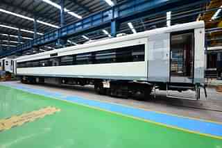 The third Vande Bharat train is at its final stage of manufacture at ICF, Chennai. 
