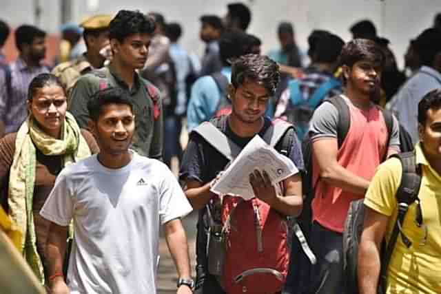 UPSC aspirants outside an examination centre after the preliminary exam (Representative image via Getty Images)