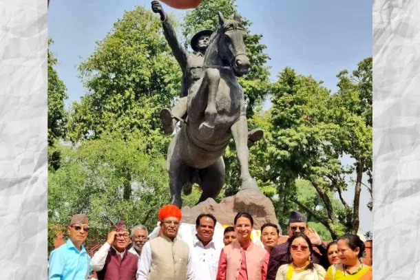 Honouring Major Durga Malla in the Parliamentary premises