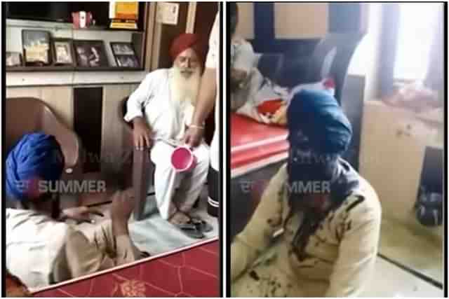 Stills from the video of the assault that went viral on social media 