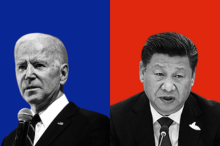 Joe Biden (left) and Xi Jinping. 