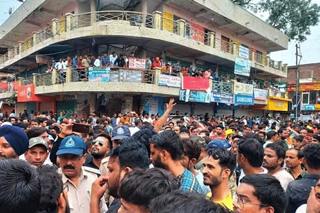 A picture of the protests on 3 August in Bhind