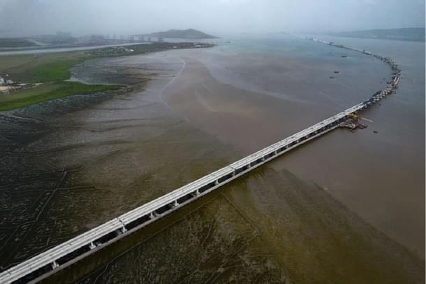 Mumbai Trans Harbour Link Project from Navi Mumbai side (@cbdhage/Twitter)