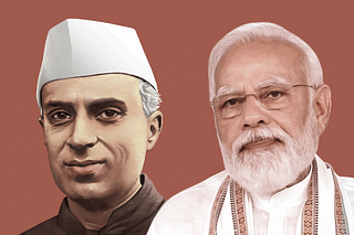 Jawaharlal Nehru and Narendra Modi.