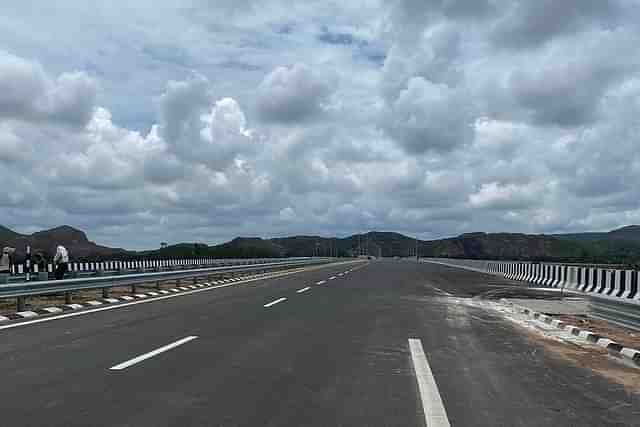 Beginning of the Bundelkhand Expressway, near Bharatkoop, Chitrakoot. It is surrounded by Chambal valley, once known as a hideout of bandits and dacoits. 
