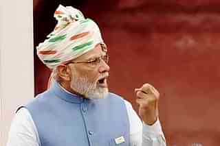 Prime Minister Narendra Modi at the Lal Qila on 15 August
