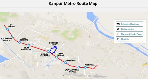 Kanpur Metro Route Map (UPMRC)