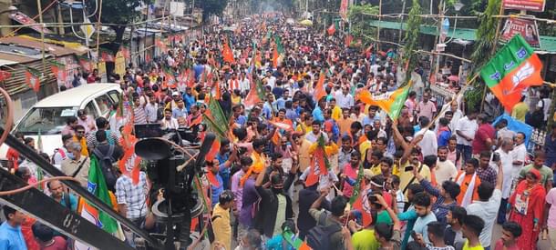 Huge turnout at BJP rally.