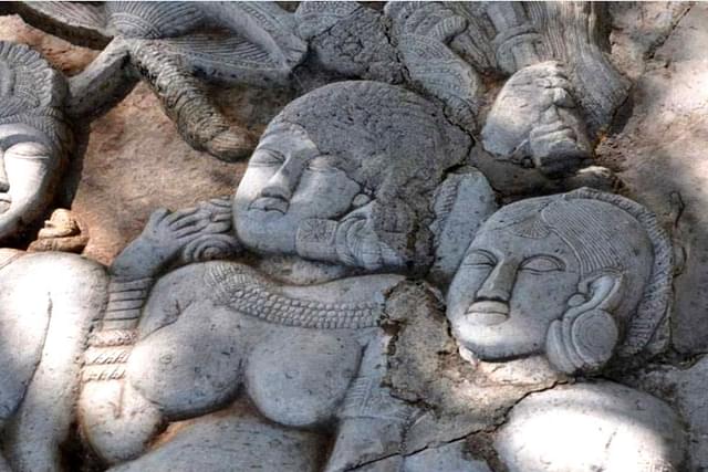Faulty repair works at the Buddhist site in Kanaganahalli. (CAG)